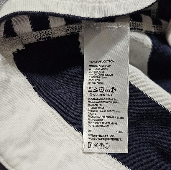 Tommy Bahama Nautical Thera Stripe T-Shirt Dress Pima Cotton Ocean Deep Size XL - Picture 5 of 11